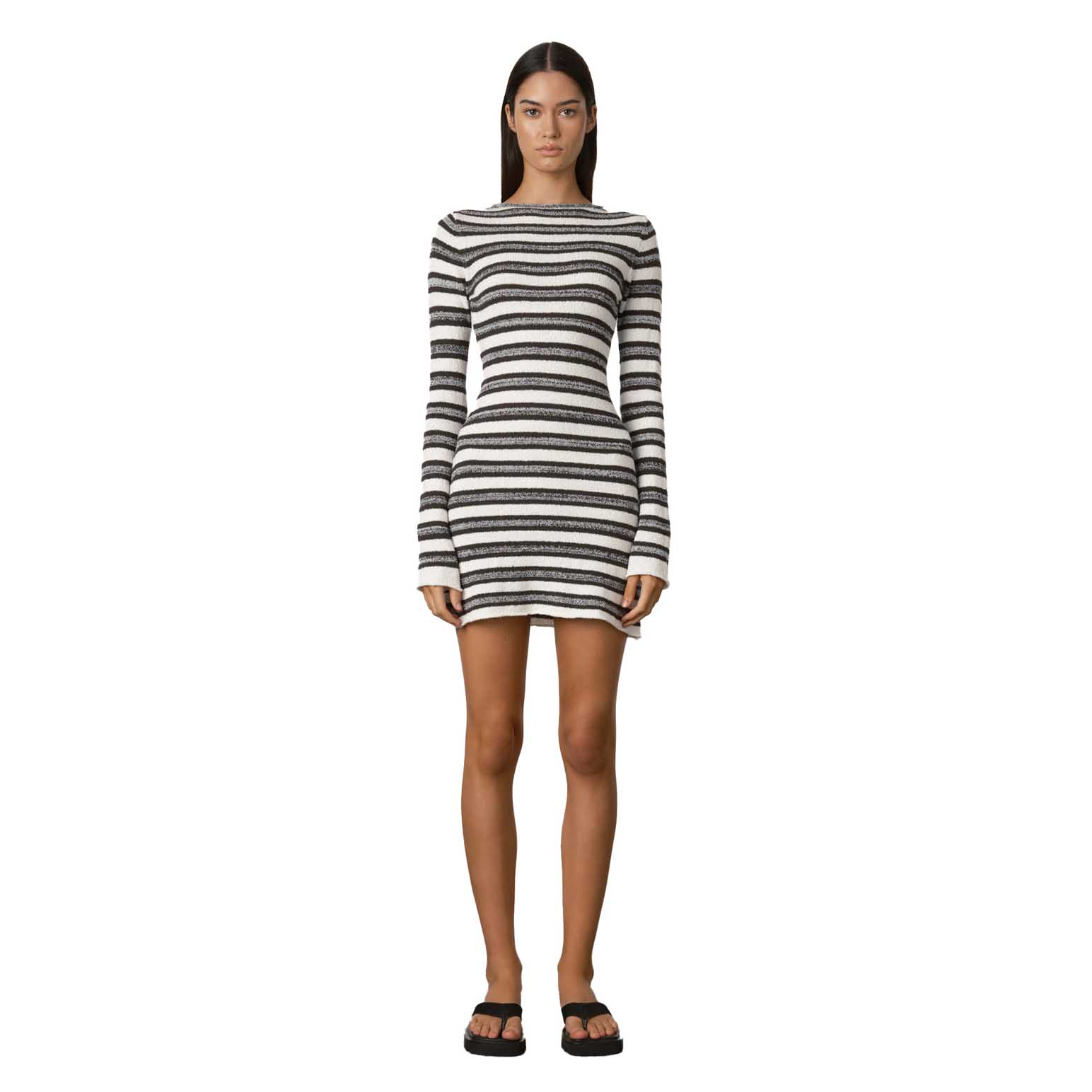 Zulu & Zephyr Marle Stripe Textured Knit Mini Dress